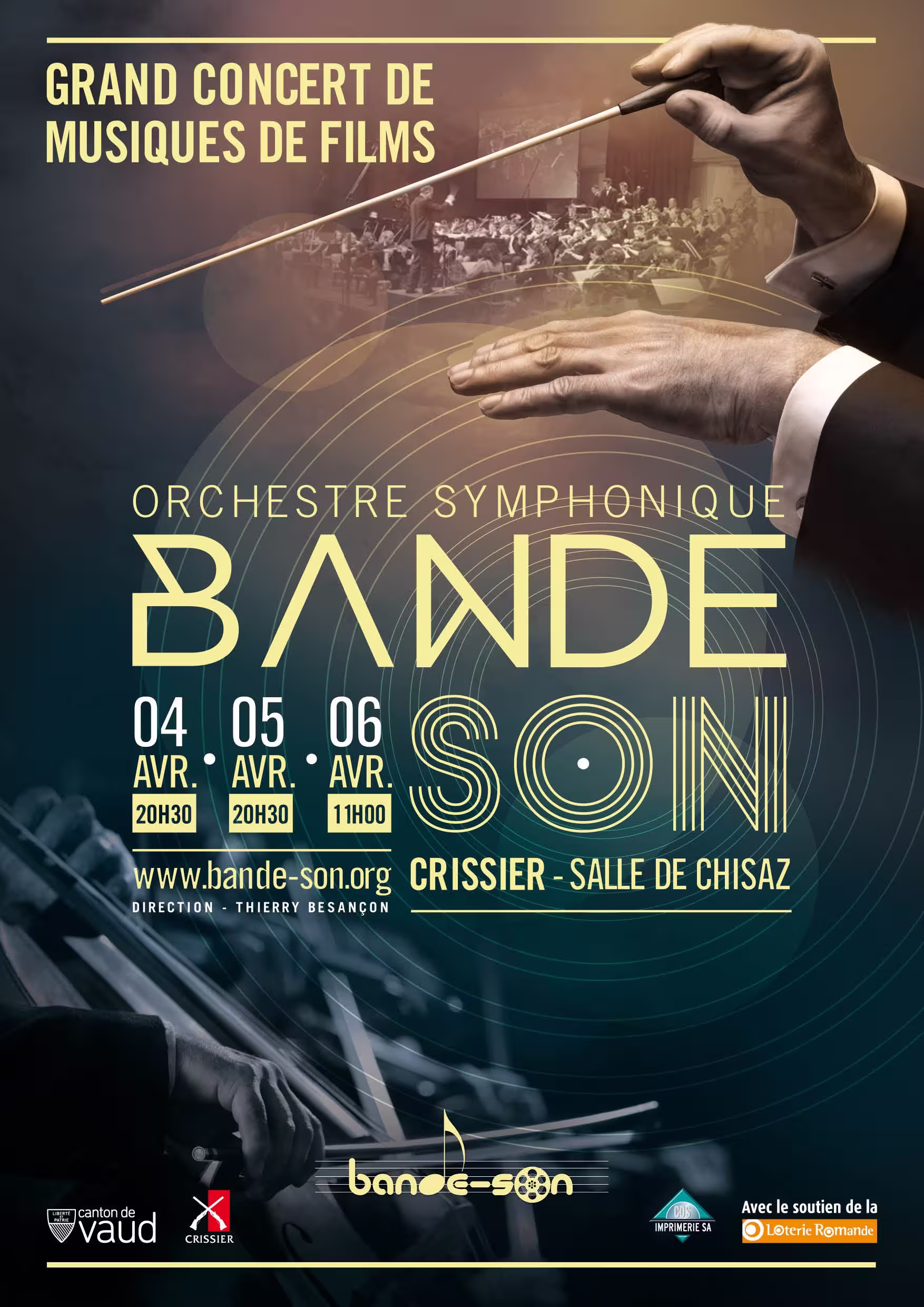 Affiche du grand concert de musiques de films