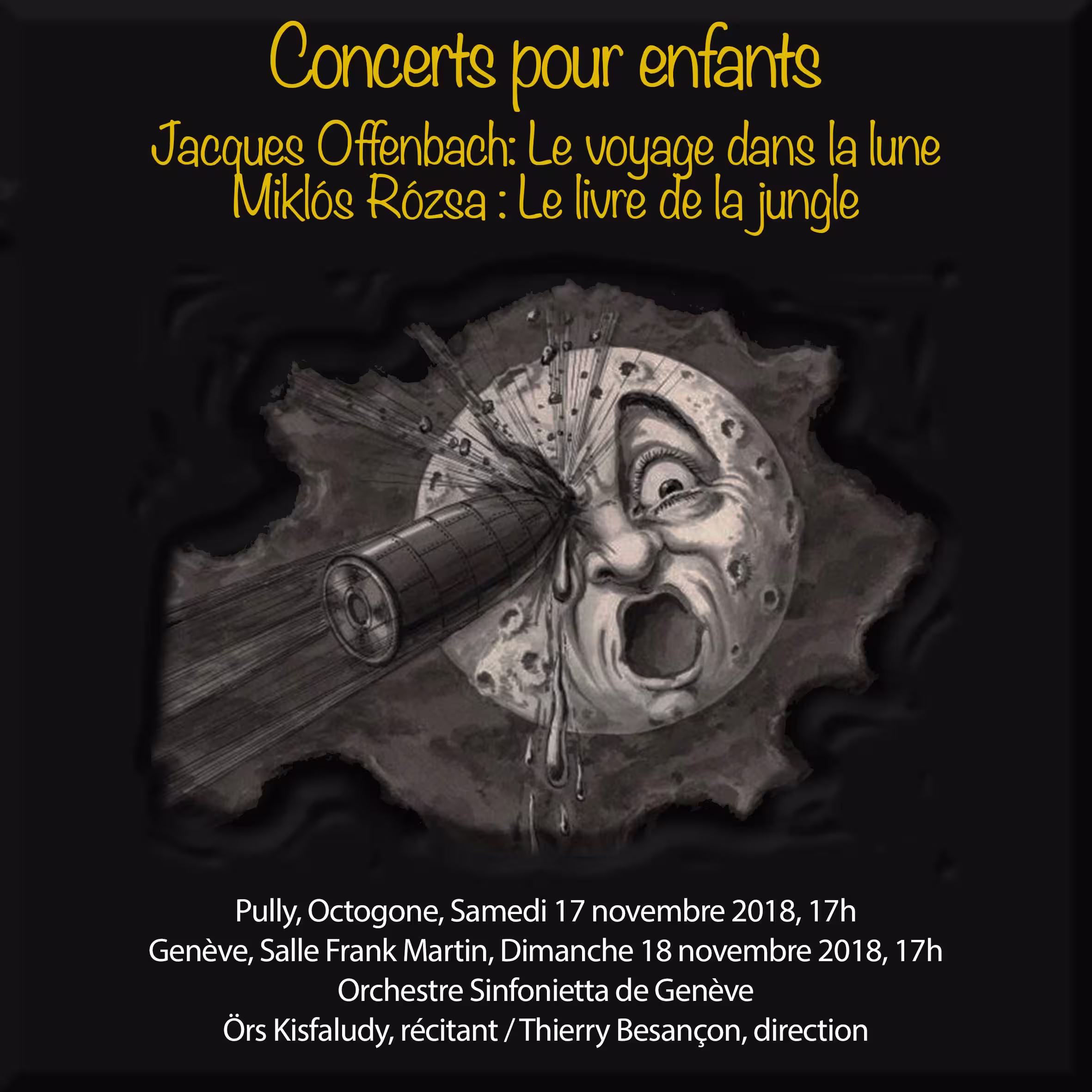 Affiche du concert Le voyage dans la lune et Le livre de la jungle